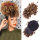 Short Kinky Curly Chignon With Bangs Drawstring Ponytail